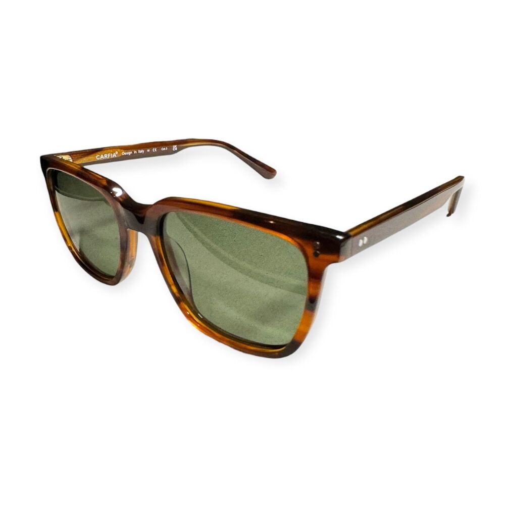 Carfia Square Polarized Brown Sunglasses‎ Tortoise Shell Gray Lenses 53-19-145mm